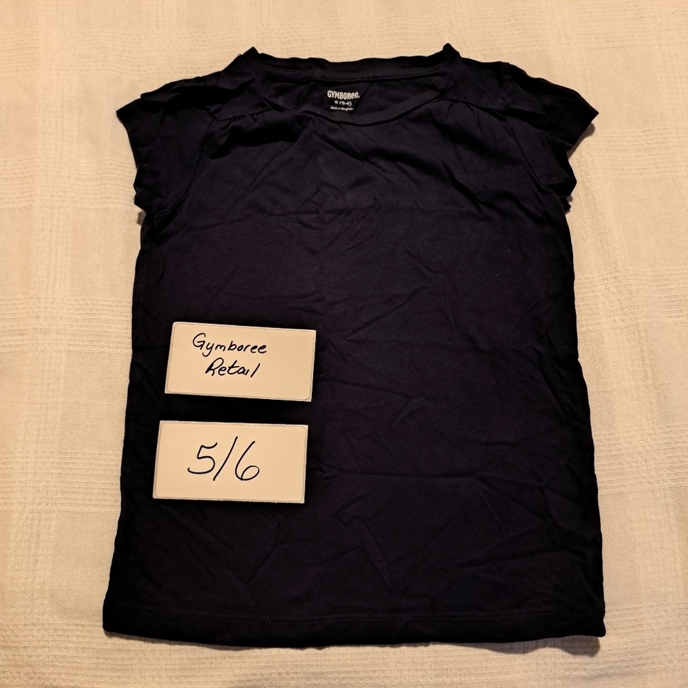 Gymboree girls size 5/6 navy blue short sleeved shirt